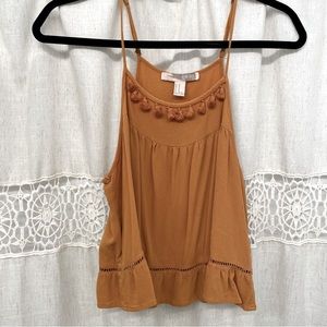 Mustard yellow tank top crop